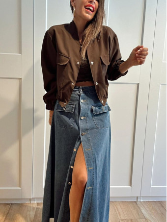 Chaqueta Maxi-Bolsillos HERLIYAN Marrón HEVE
