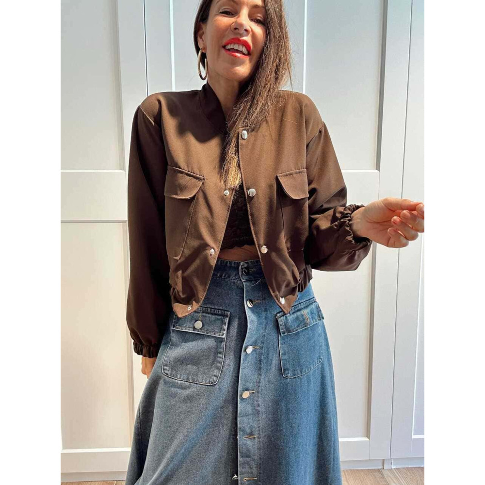 Chaqueta Maxi-Bolsillos HERLIYAN Marrón HEVE