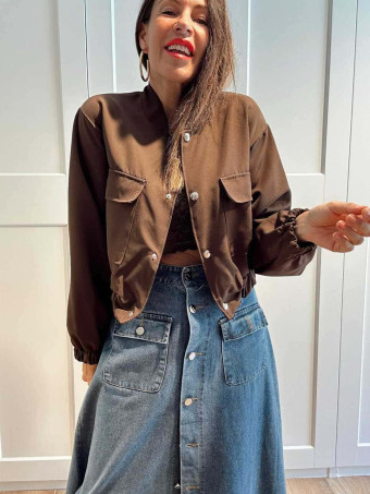 Chaqueta Maxi-Bolsillos HERLIYAN Marrón HEVE