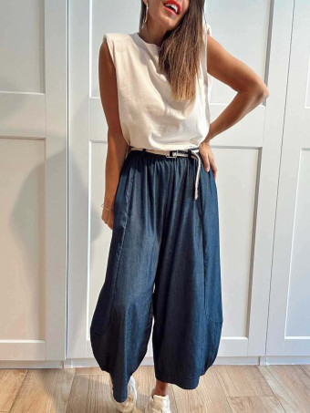 Pantalón Balloon con Cinturón NAVAEL Blue Jean HEVE