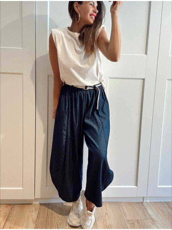 Pantalón Balloon con Cinturón NAVAEL Blue Jean HEVE