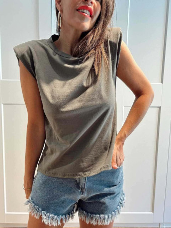 Camiseta Hombreras MEIZURY Verde Militar HEVE