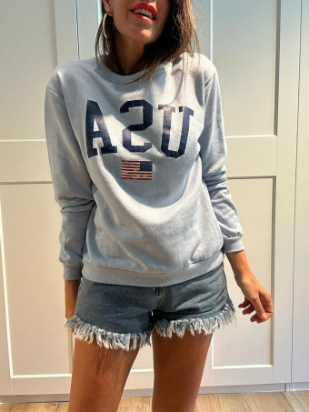 Sudadera Algodón U.S.A. Celeste HEVE