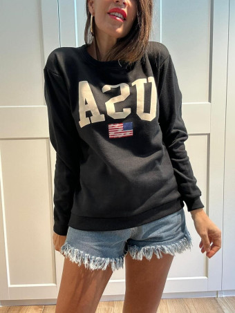 Sudadera Algodón U.S.A. Negro HEVE