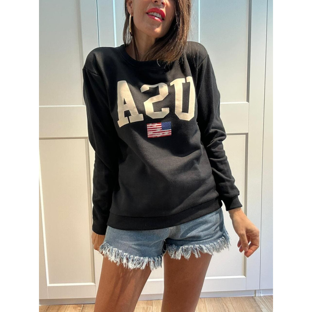 Sudadera Algodón U.S.A. Negro HEVE