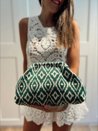 Bolso Lona Frame Bag Étnico Verde HEVE