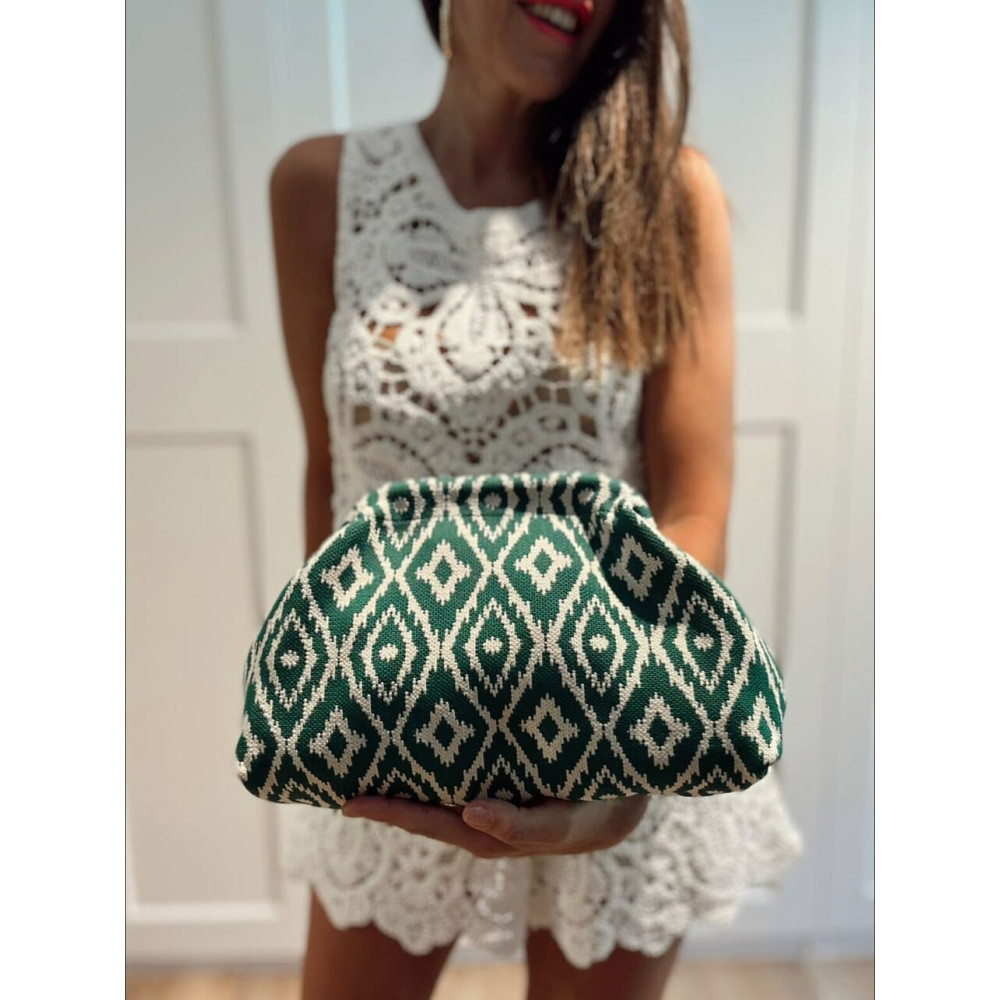 Bolso Lona Frame Bag Étnico Verde HEVE