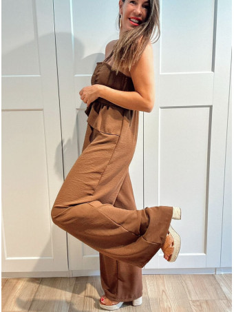 Mono Off Shoulder con Volante RUMBAYA Marrón HEVE