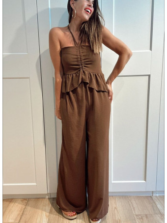 Mono Off Shoulder con Volante RUMBAYA Marrón HEVE