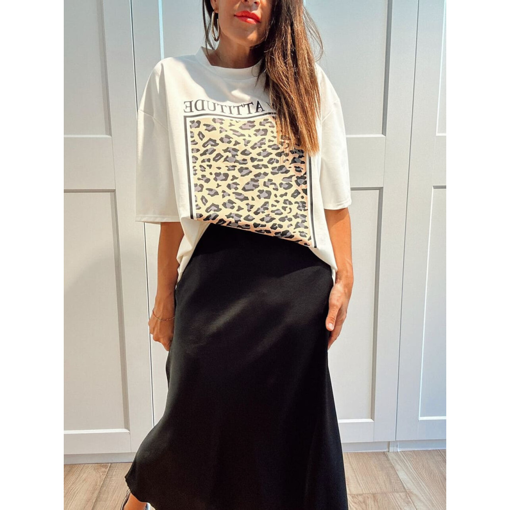 Camiseta Soft Touch Print Block NEW ATTITUDE Blanco