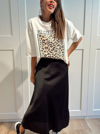 Camiseta Soft Touch Print Block NEW ATTITUDE Blanco