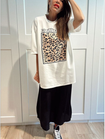 Camiseta Soft Touch Print Block NEW ATTITUDE Blanco