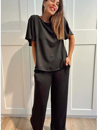 Conjunto Comfy Cuerpo y Pantalón KUNZE Negro HEVE