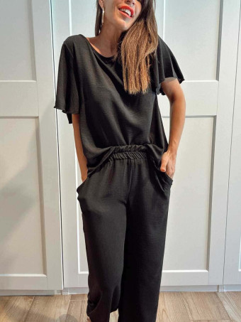 Conjunto Comfy Cuerpo y Pantalón KUNZE Negro HEVE