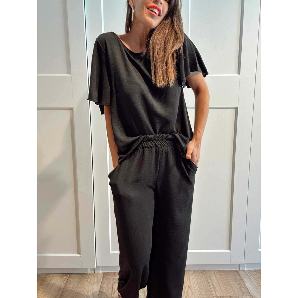 Conjunto Comfy Cuerpo y Pantalón KUNZE Negro HEVE