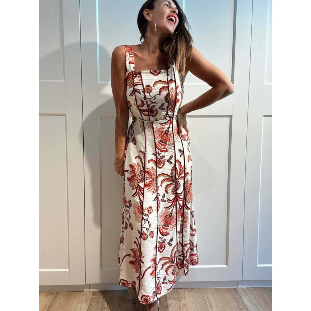 Conjunto Estampado Top y Falda MIRAVINE Rojo HEVE