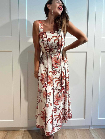 Conjunto Estampado Top y Falda MIRAVINE Rojo HEVE