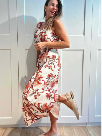 Conjunto Estampado Top y Falda MIRAVINE Rojo HEVE