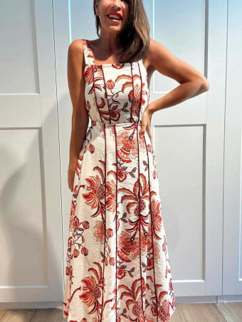 Conjunto Estampado Top y Falda MIRAVINE Rojo HEVE