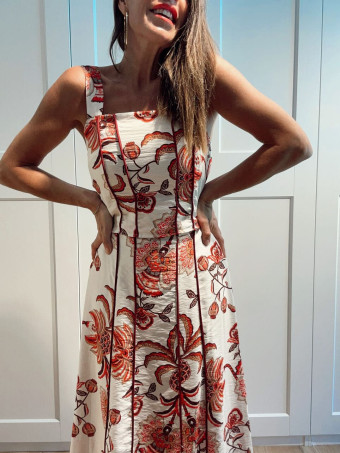 Conjunto Estampado Top y Falda MIRAVINE Rojo HEVE
