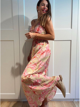 Vestido Estampado Flores MELTHÉA Mostaza HEVE