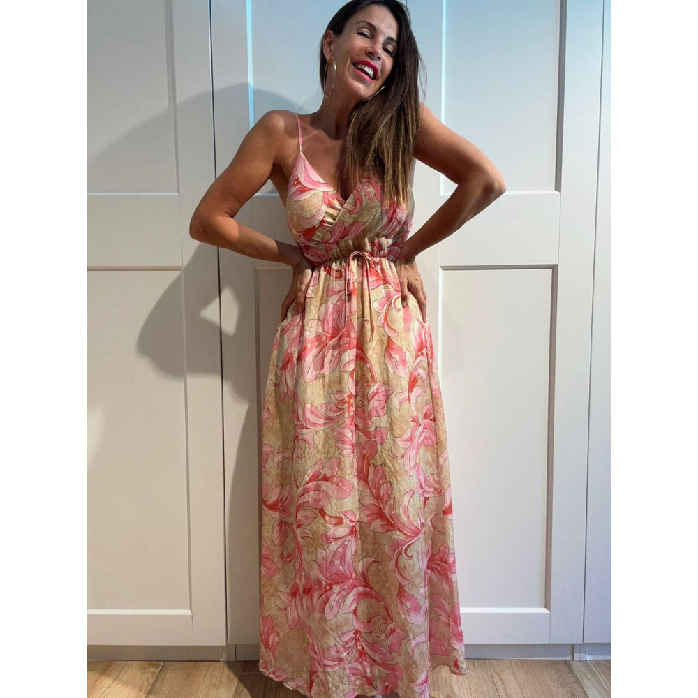 Vestido Estampado Flores MELTHÉA Mostaza HEVE