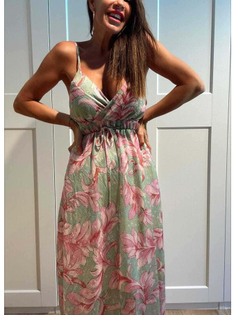 Vestido Estampado Flores MELTHÉA Aguamarina HEVE