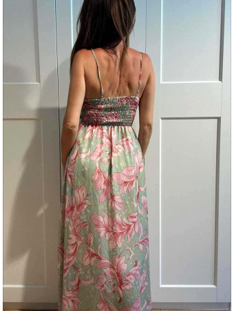 Vestido Estampado Flores MELTHÉA Aguamarina HEVE