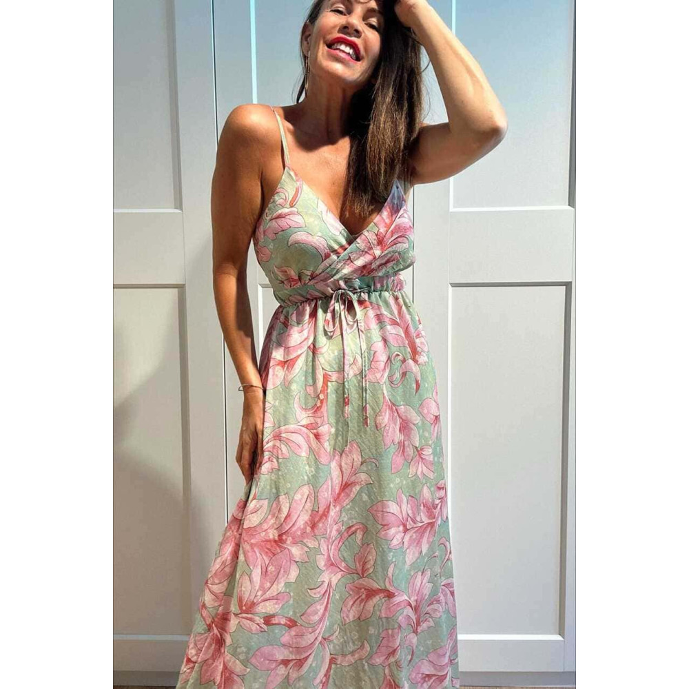 Vestido Estampado Flores MELTHÉA Aguamarina HEVE