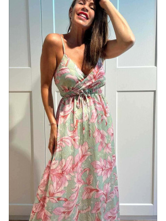 Vestido Estampado Flores MELTHÉA Aguamarina HEVE