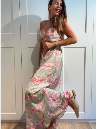 Vestido Estampado Flores MELTHÉA Aguamarina HEVE