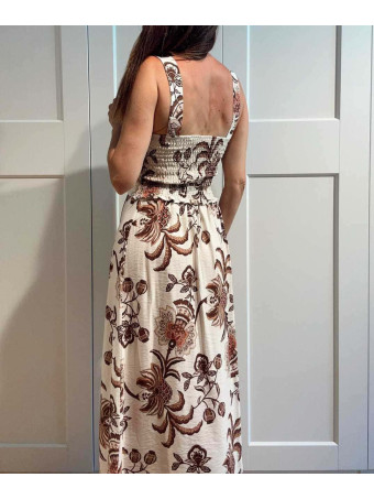 Conjunto Estampado Top y Falda MIRAVINE Marrón HEVE