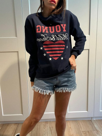 Sudadera Algodón Forrada YOUNG Marino HEVE