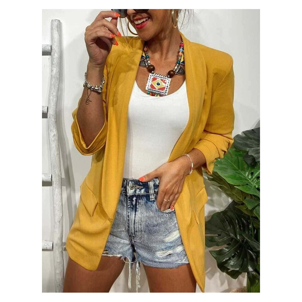 Blazer Frunces BIANCA Mostaza HEVE
