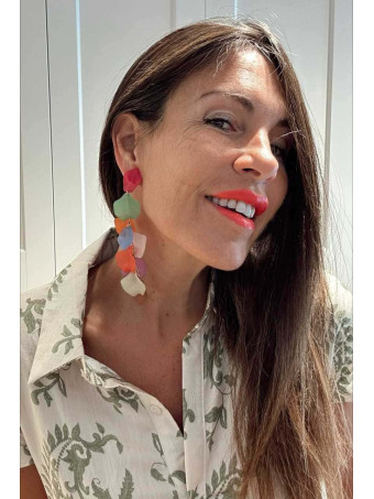 Pendientes Largos Pétalos ROZENN Multicolor HEVE