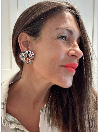 Pendientes Corazón Strass Multicolor AMALTEA HEVE