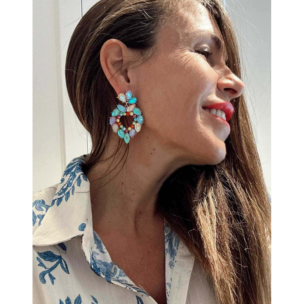 Pendientes Corazón con Cristales VETRISSIA Multicolor HEVE