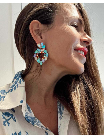 Pendientes Corazón con Cristales VETRISSIA Multicolor HEVE