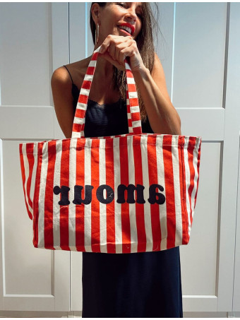 Bolso Shopper Rayas AMOUR Rojo HEVE