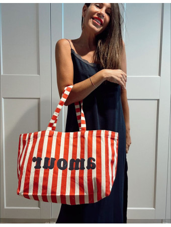 Bolso Shopper Rayas AMOUR Rojo HEVE
