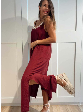 Vestido Largo Charms AZUKA Burdeos HEVE