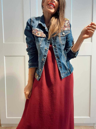 Vestido Largo Charms AZUKA Burdeos HEVE