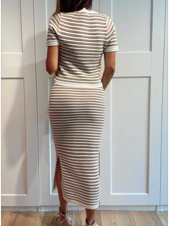 Conjunto Punto Calado Rayas VERLAINE Taupe HEVE