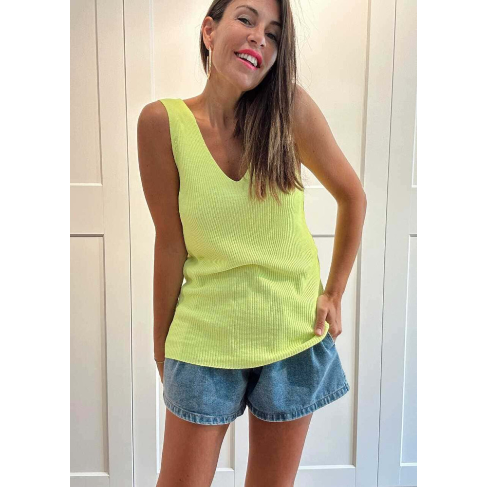 Cuerpo Punto Canalé YELNIA Amarillo Flúor HEVE