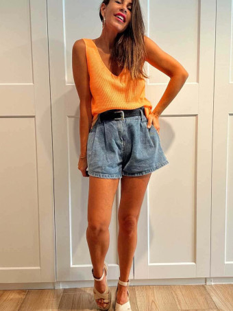 Cuerpo Punto Canalé YELNIA Naranja Flúor HEVE
