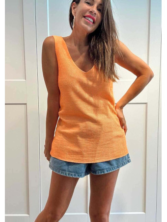 Cuerpo Punto Canalé YELNIA Naranja Flúor HEVE