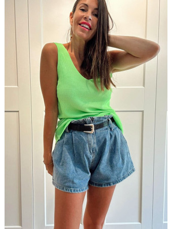 Cuerpo Punto Canalé YELNIA Verde Flúor HEVE
