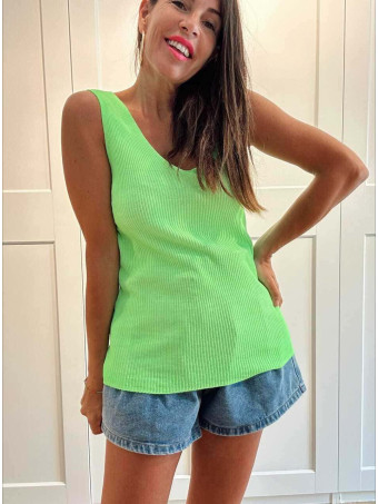 Cuerpo Punto Canalé YELNIA Verde Flúor HEVE