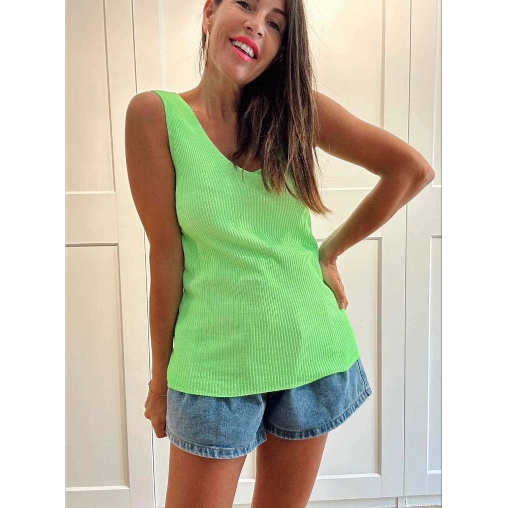 Cuerpo Punto Canalé YELNIA Verde Flúor HEVE