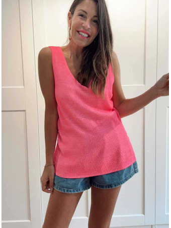 Cuerpo Punto Canalé YELNIA Rosa Flúor HEVE